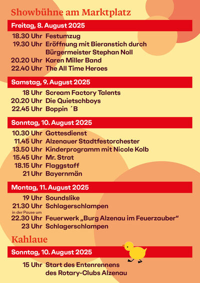 Bild vergr��ern: Programm Alzenauer Stadtfest 2025