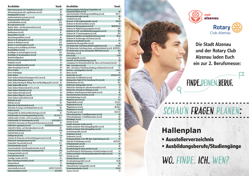 Hallenplan zur Berufsmesse FINDE.DEINEN.BERUF.