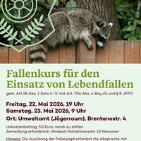 Interner Link zur Veranstaltung: Fallenkurs f&uuml;r den Einsatz von Lebendfallen / Teil 2