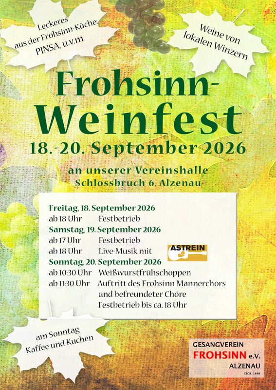 Interner Link zur Veranstaltung: Frohsinn Weinfest