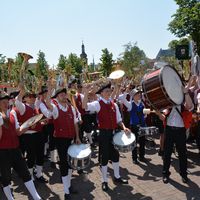 Bild vergr&ouml;&szlig;ern: Auf dem Burgparkplatz spielte der gro&szlig;e Gemeinschaftschor ein atemberaubendes Konzert.