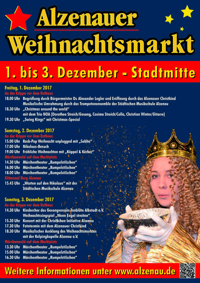 Bild vergr&ouml;&szlig;ern: Programm des Alzenauer Weihnachtsmarktes 2017