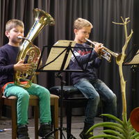 Bild vergr&ouml;&szlig;ern: Blechbl&auml;ser beim &ouml;ffentlichen Sch&uuml;lerkonzert im Domidionsaal